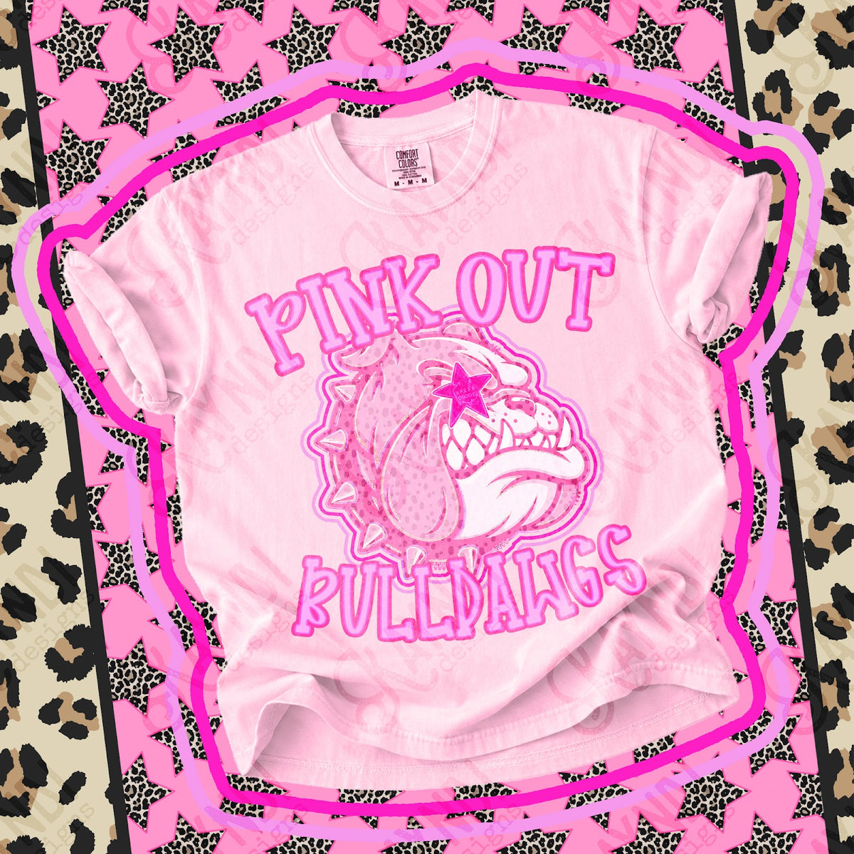 Pink Out Bulldawgs 3 Top design mockup