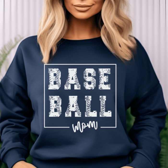 BASE BALL Mom on White Top