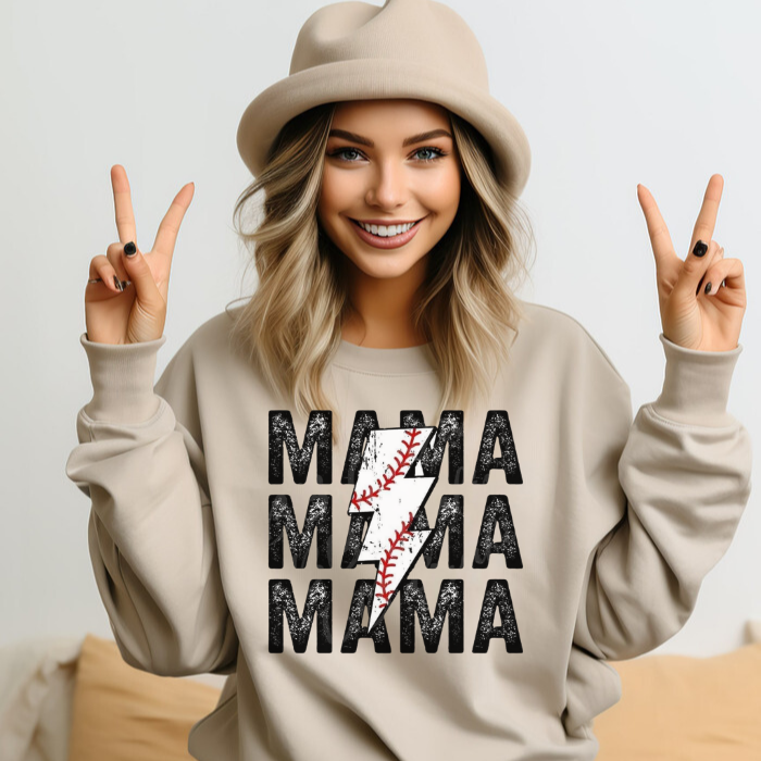 MAMA x3 Baseball Lightning Bolt Tops