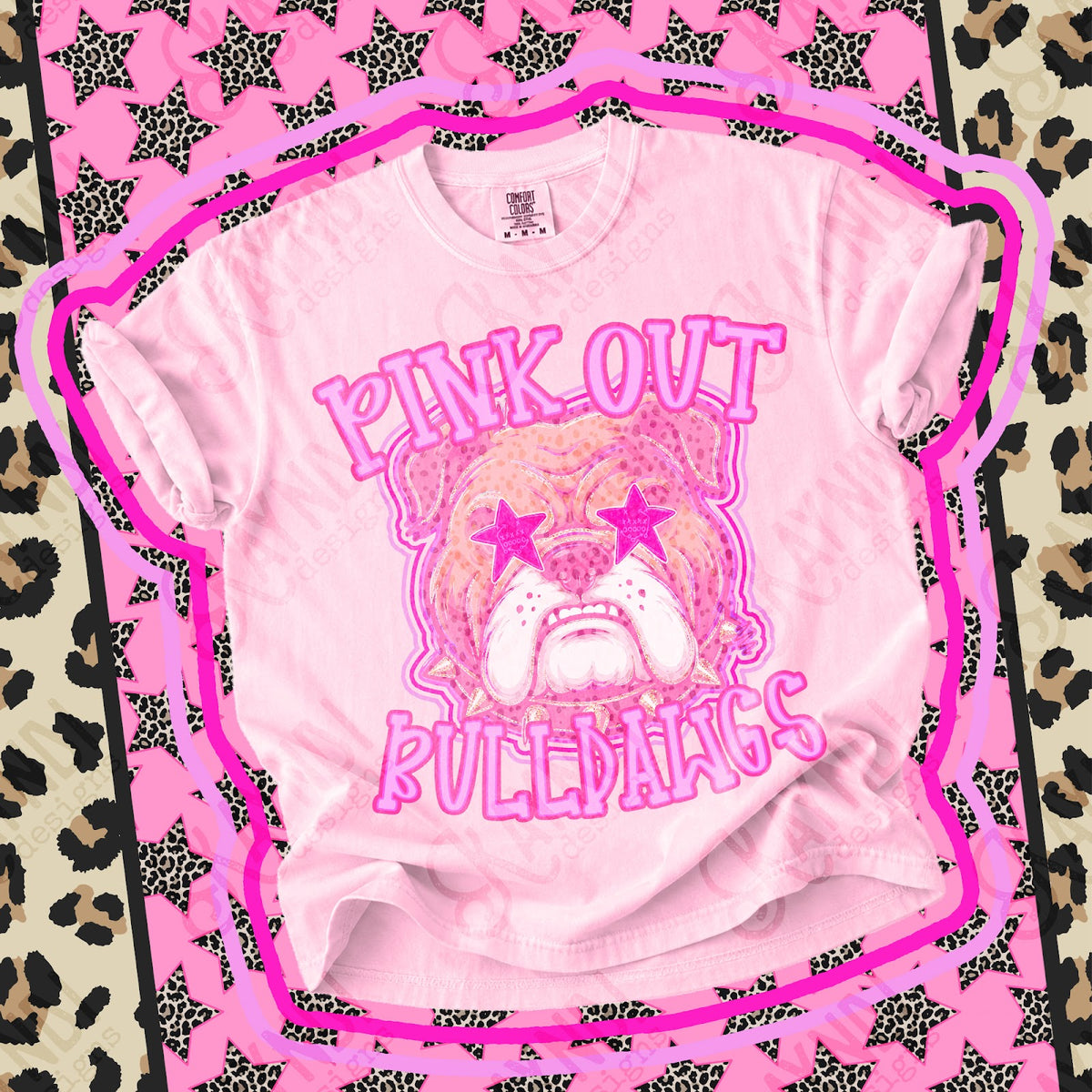 Pink Out Bulldawgs 2 Top design mockup