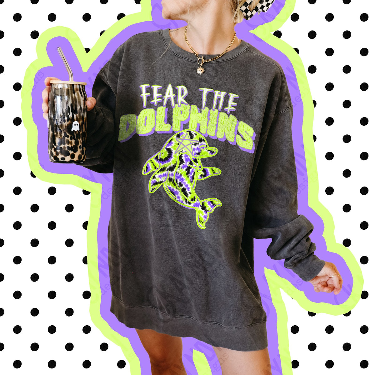 Fear the Dolphins 2 Top apparel mockup