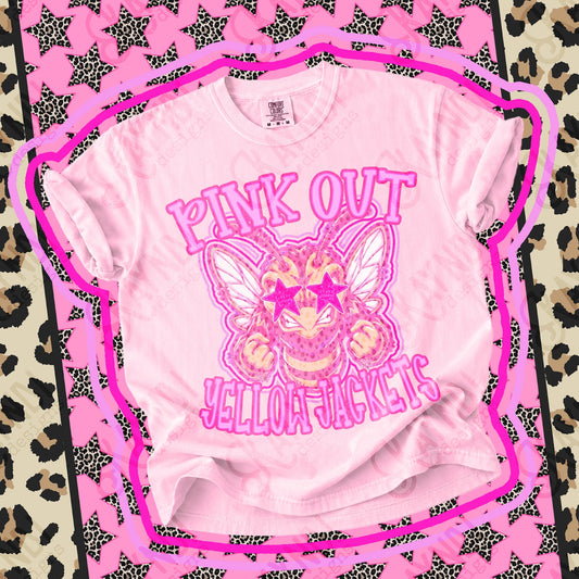 Pink Out Yellow Jackets Top design mockup