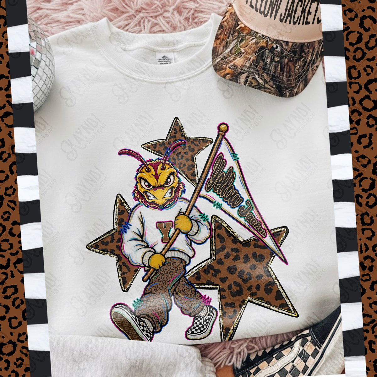 Leopard Sweats Yellow Jackets 2 Top