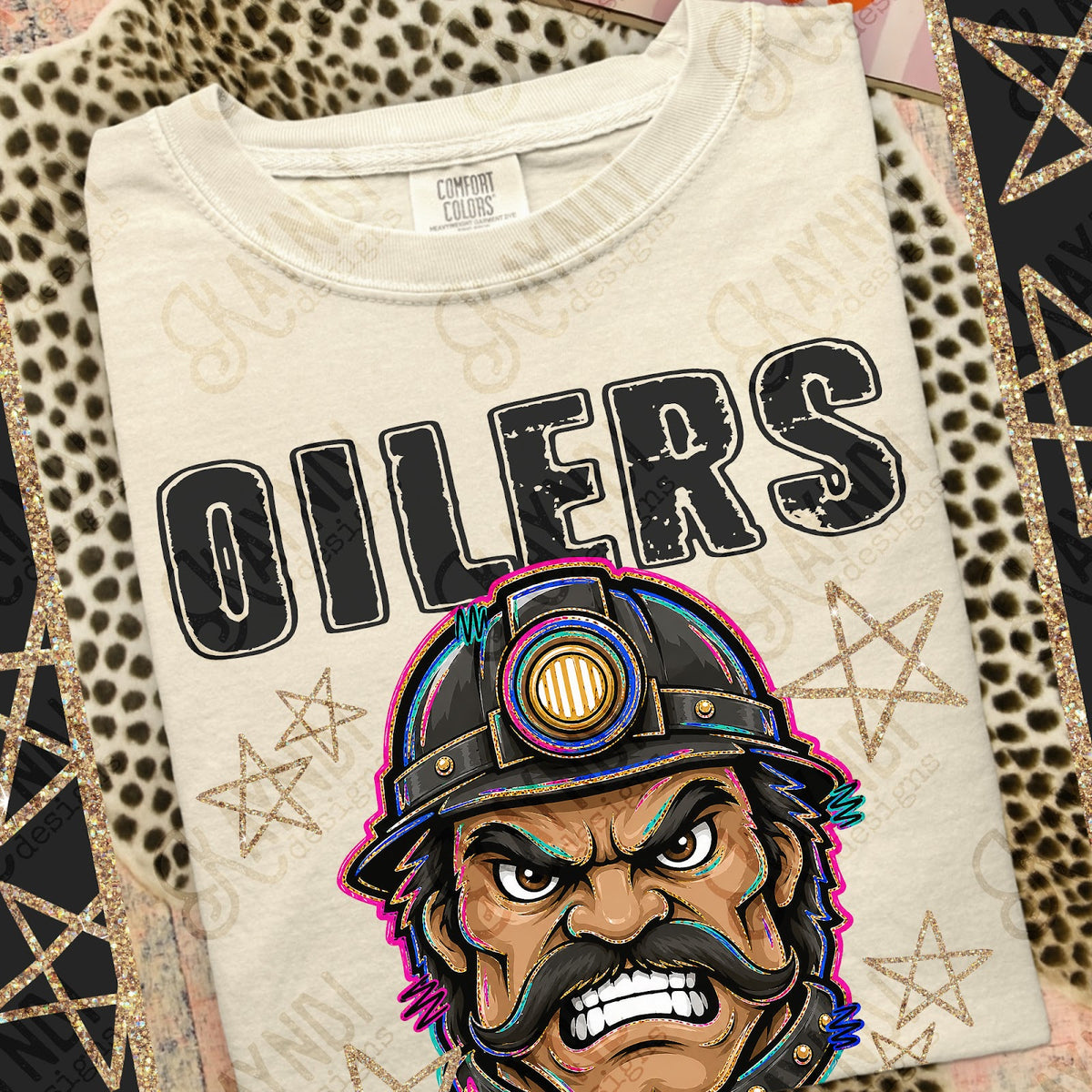Grunge Varsity Oilers Top