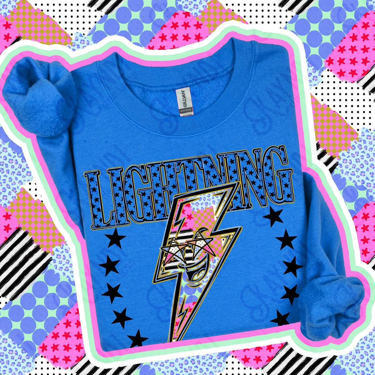 Patchwork Varisty Stars Lightning Top