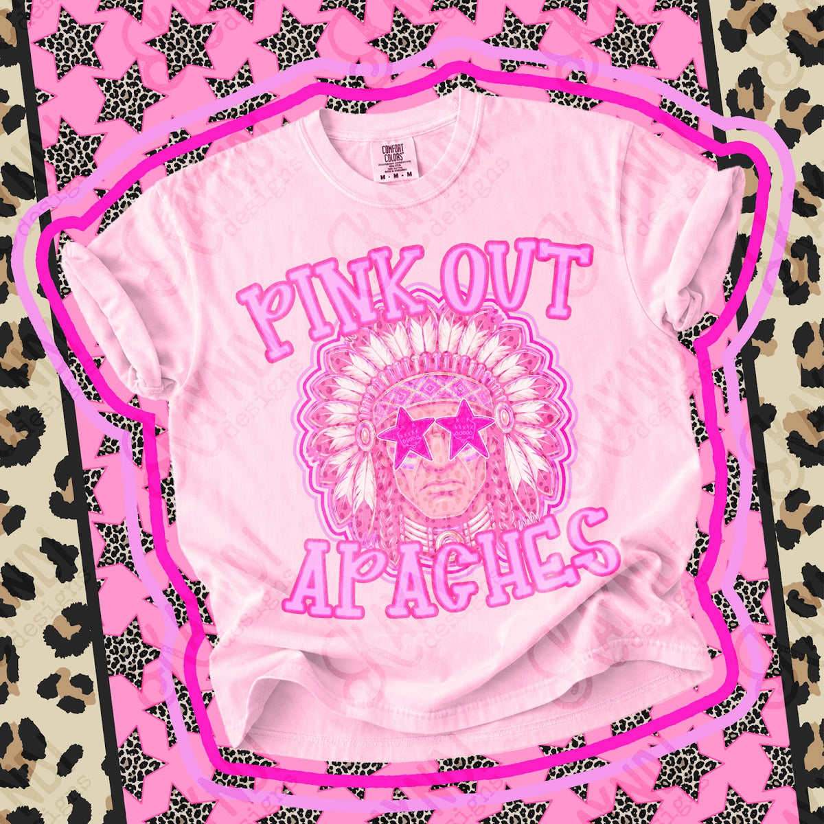 Pink Out Apaches Top design mockup