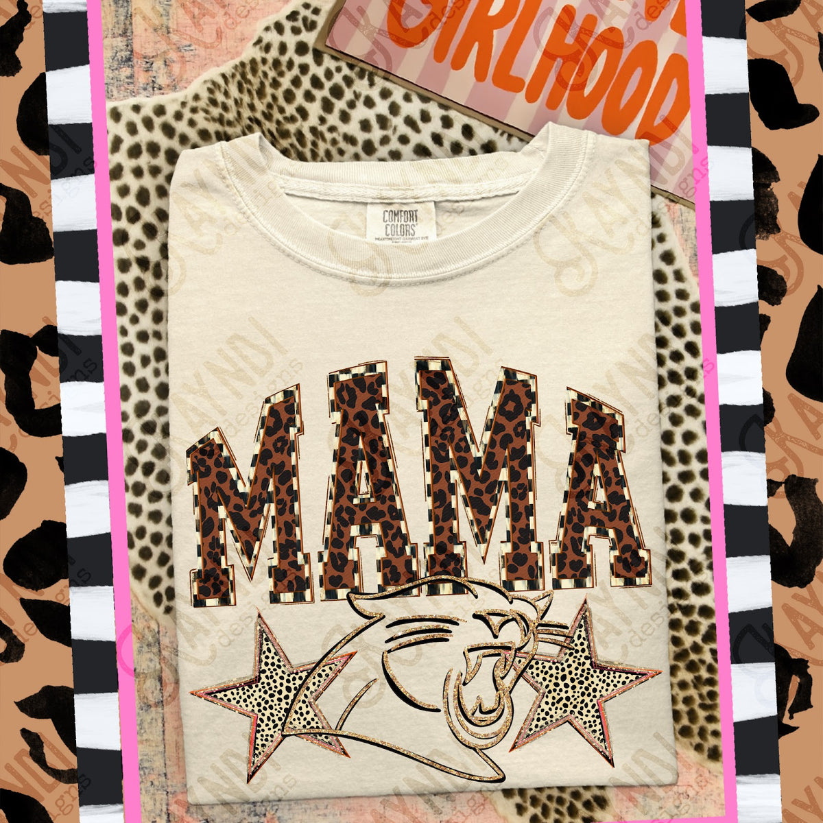 MAMA Panthers 3 Top design mockup
