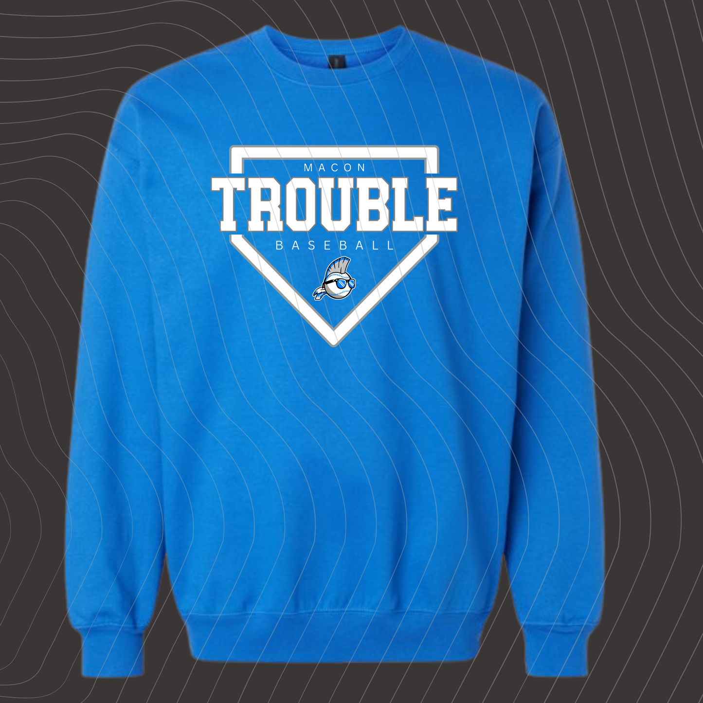 Macon Trouble-Design-C- BLUE- Sweatshirt/ Hoodie