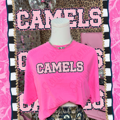 Varsity Stars Camels TropCowg CC Neon Pink Top