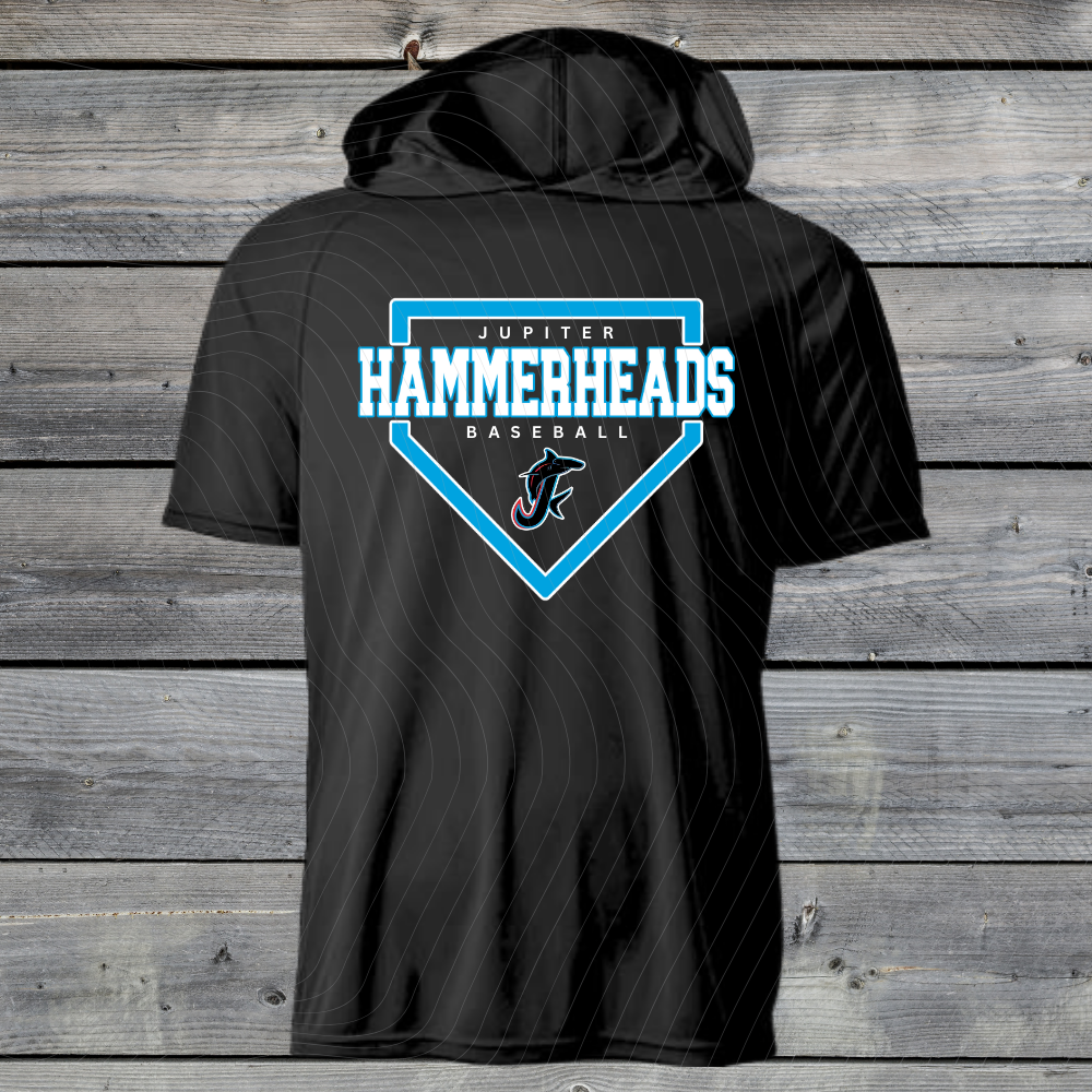 Jupiter Hammerheads Dri-Fit w/ Hood- Short & Long Sleeve- Design-B-BLACK