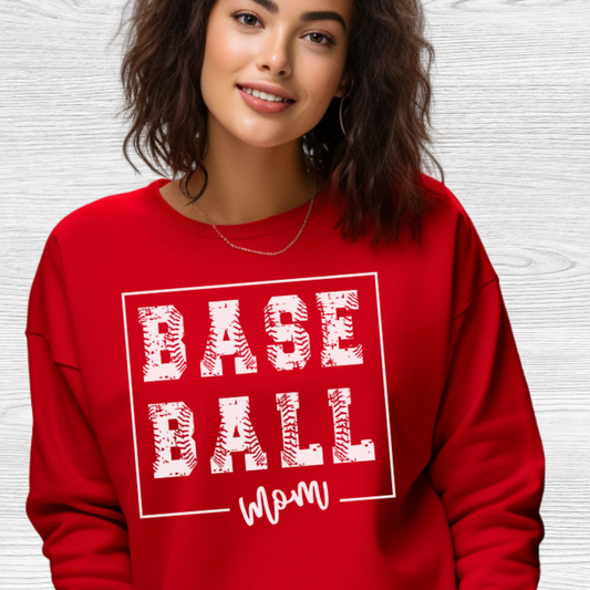 BASE BALL Mom on White Top