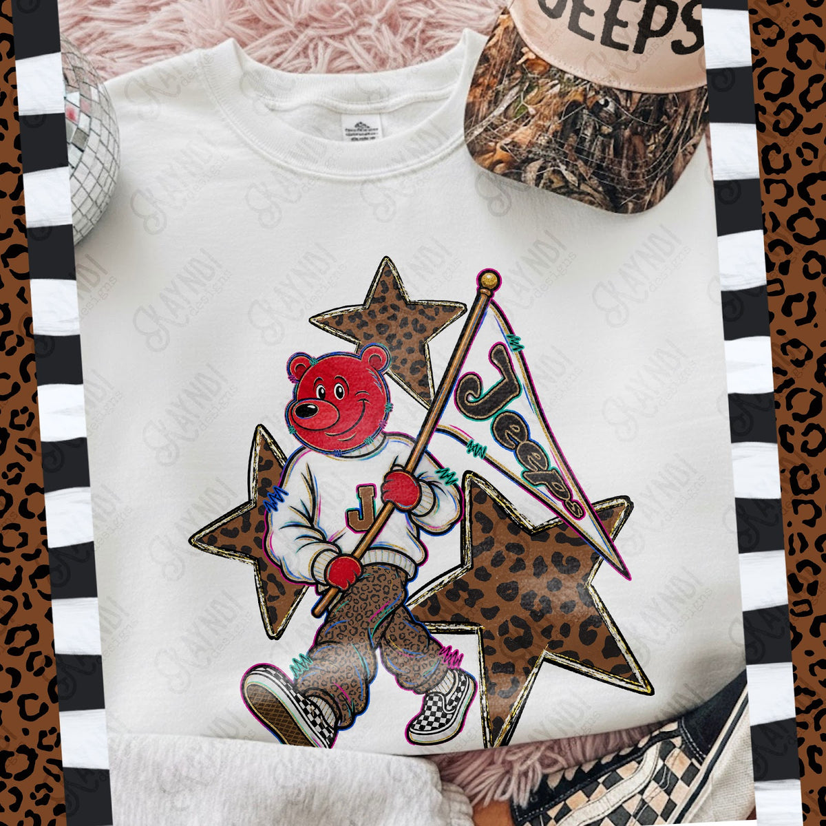Leopard Sweats Jeeps Top