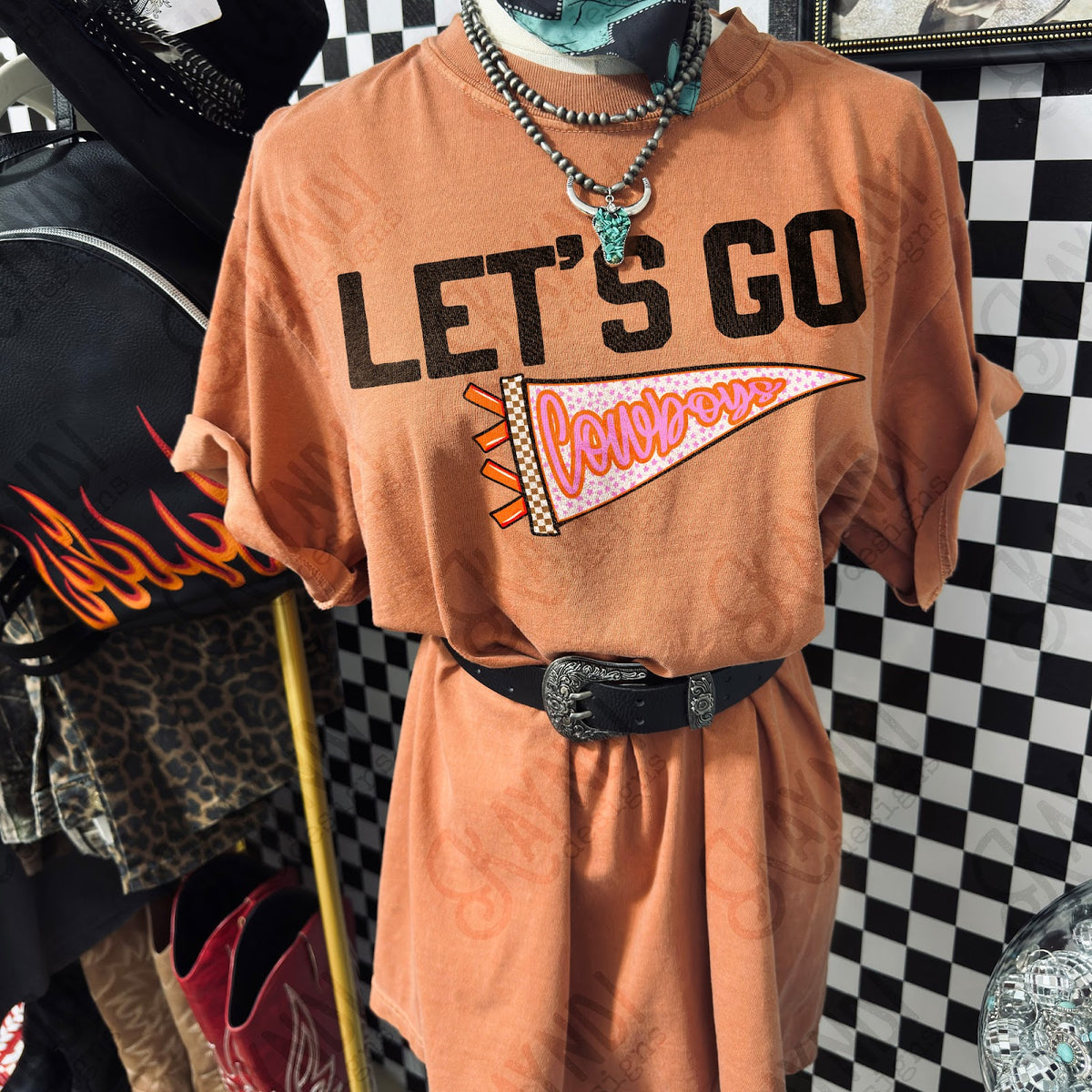 Pendant Flag Let's Go Cowboys TropicalCowgirl Comfort Colors Yam 5 Top