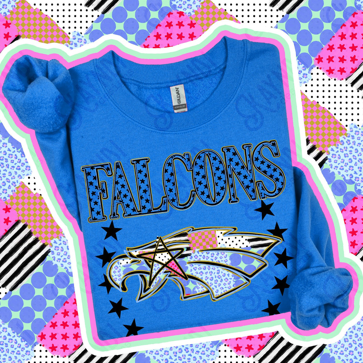 Patchwork Varisty Stars Falcons 2 Top