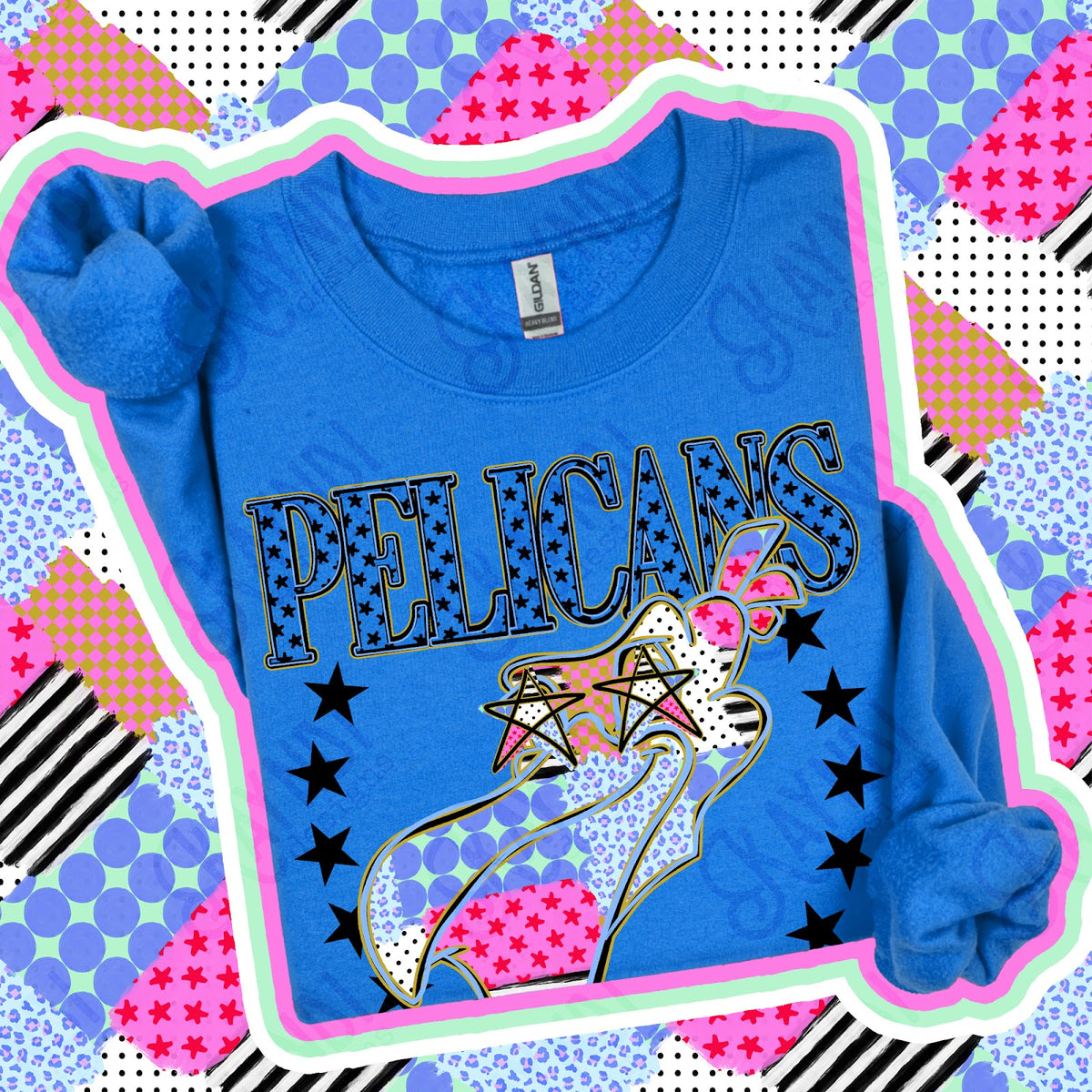 Patchwork Varisty Stars Pelicans Top