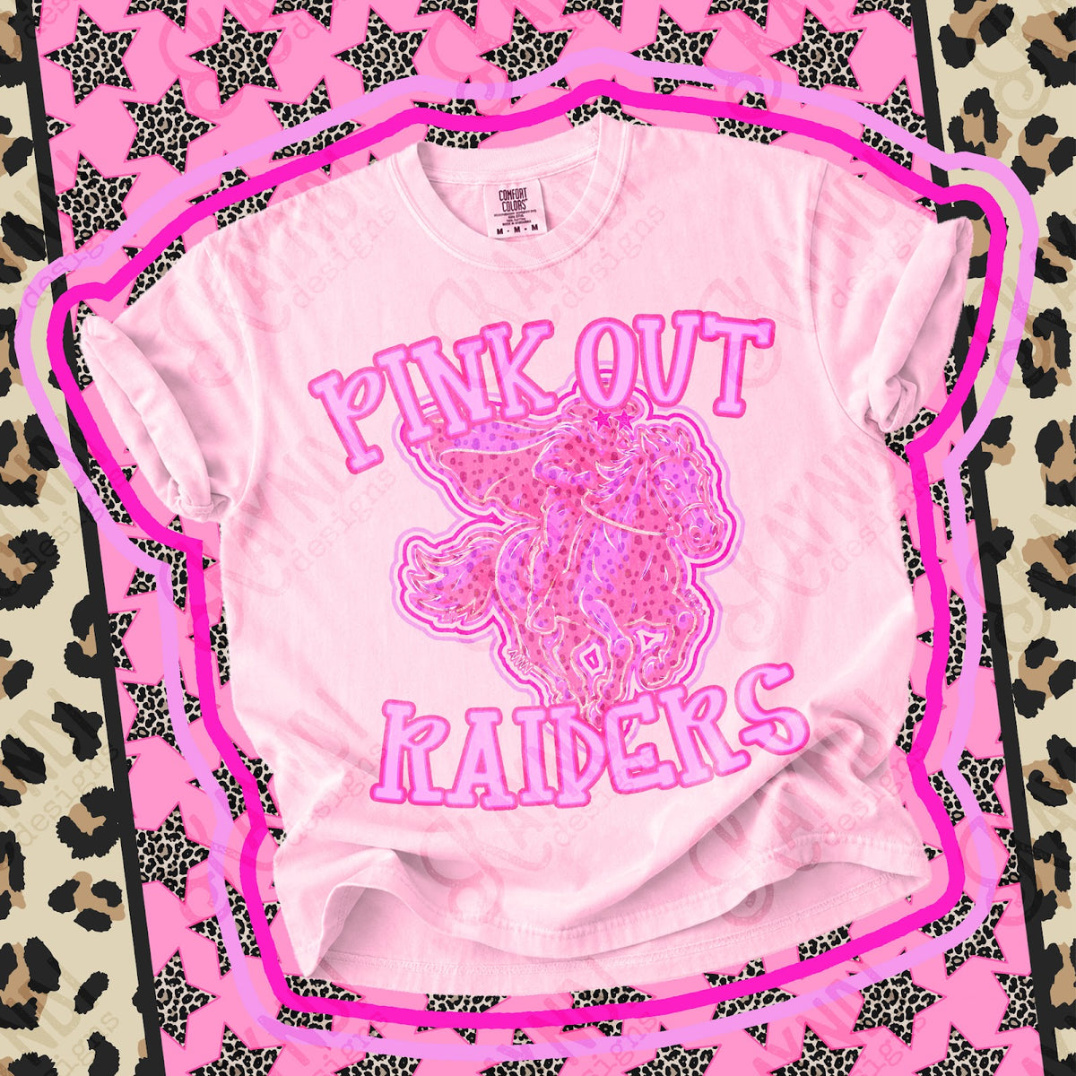 Pink Out Raiders Top design mockup