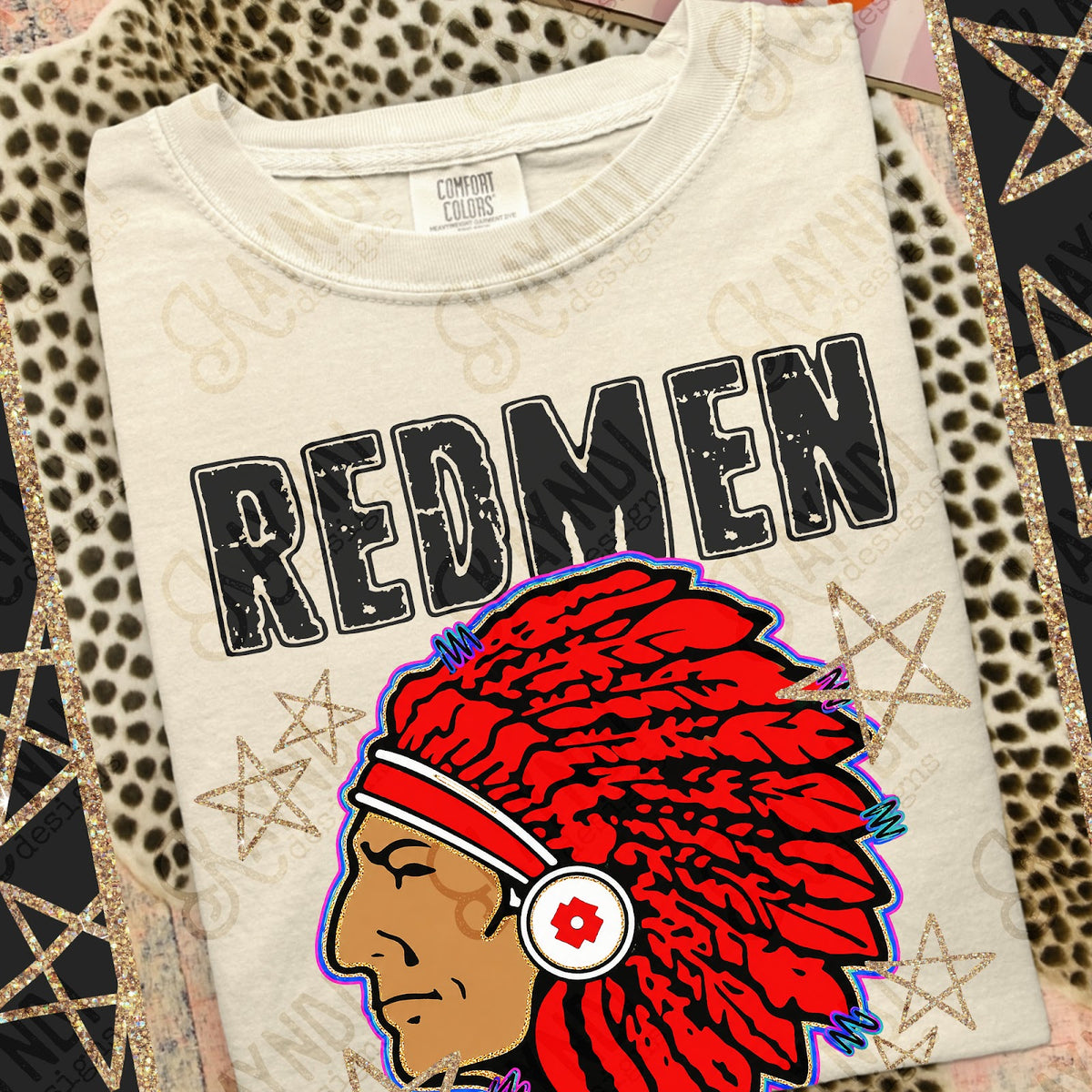 Grunge Varsity Red Men 3 Top