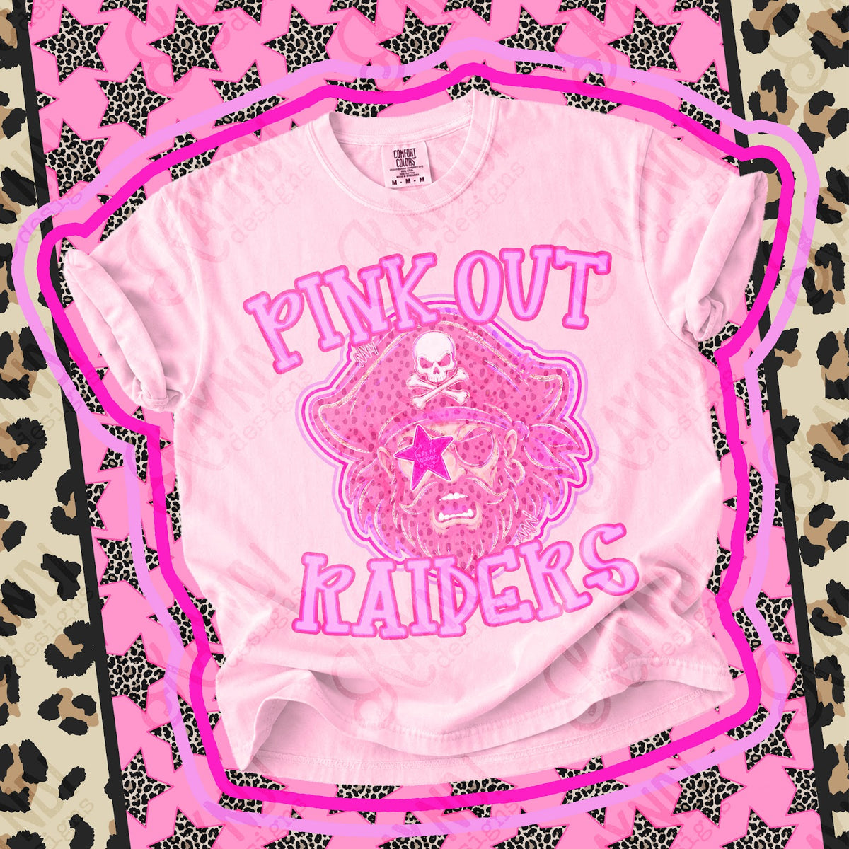 Pink Out Raiders 5 Top design mockup