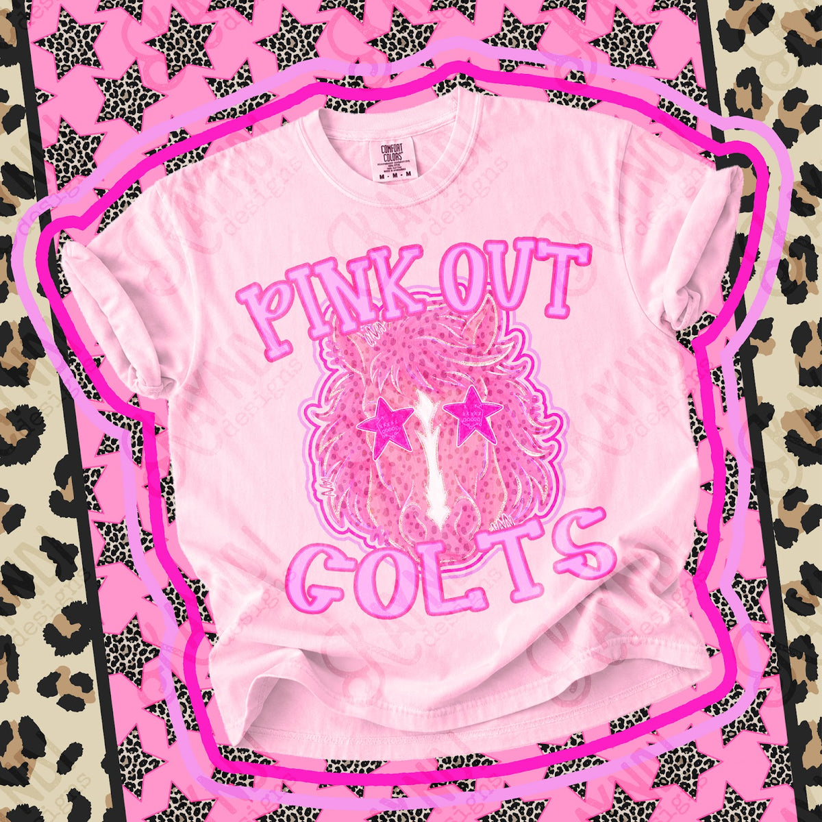 Pink Out Colts 7 Top design mockup