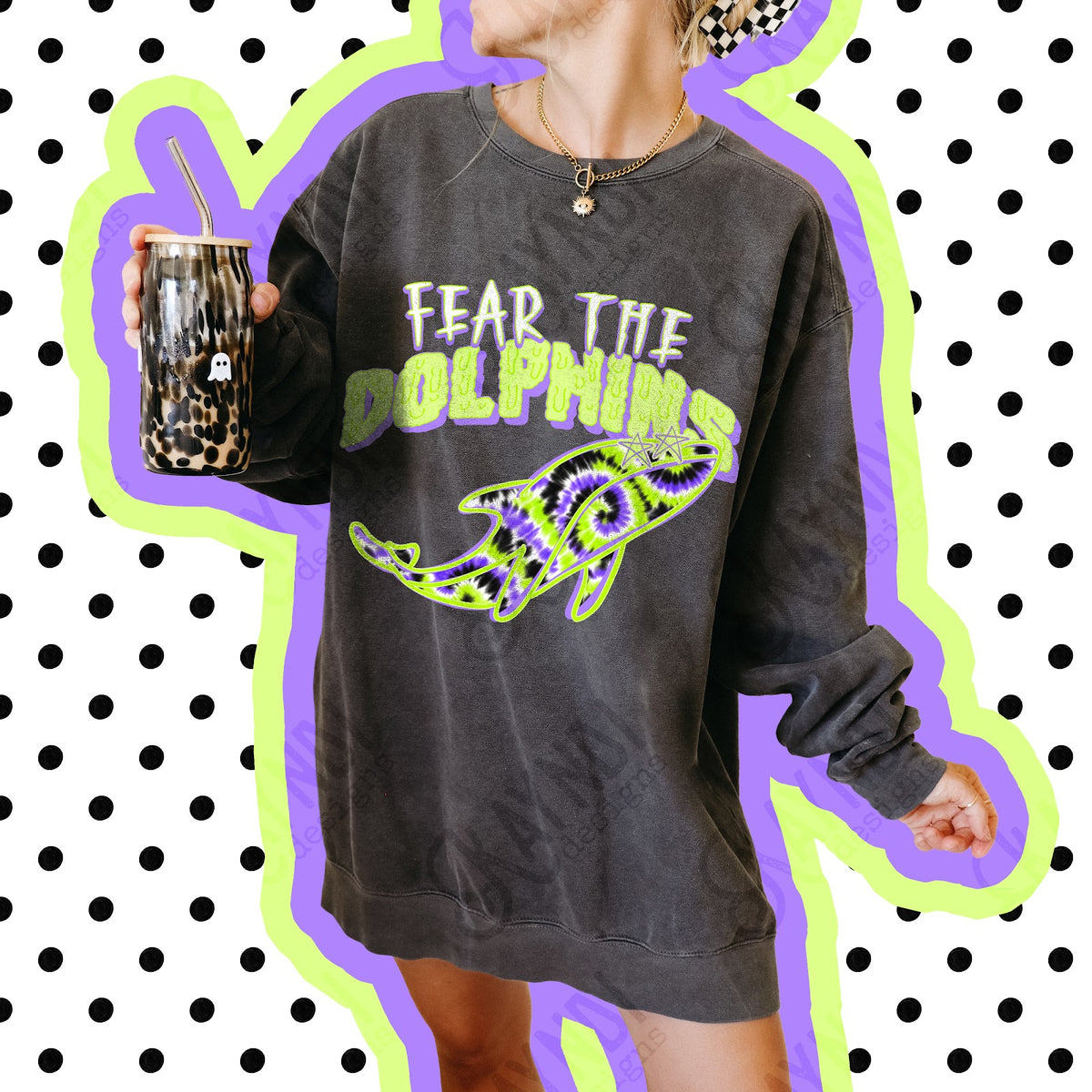 Fear the Dolphins Top apparel mockup