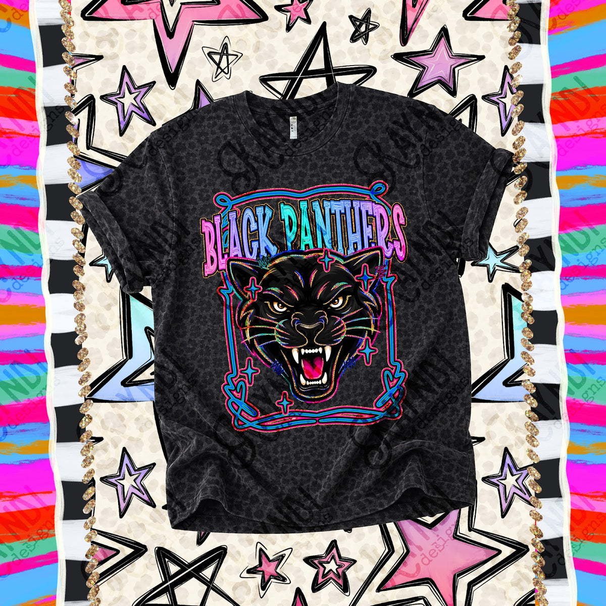 Retro Pop Black Panthers Top