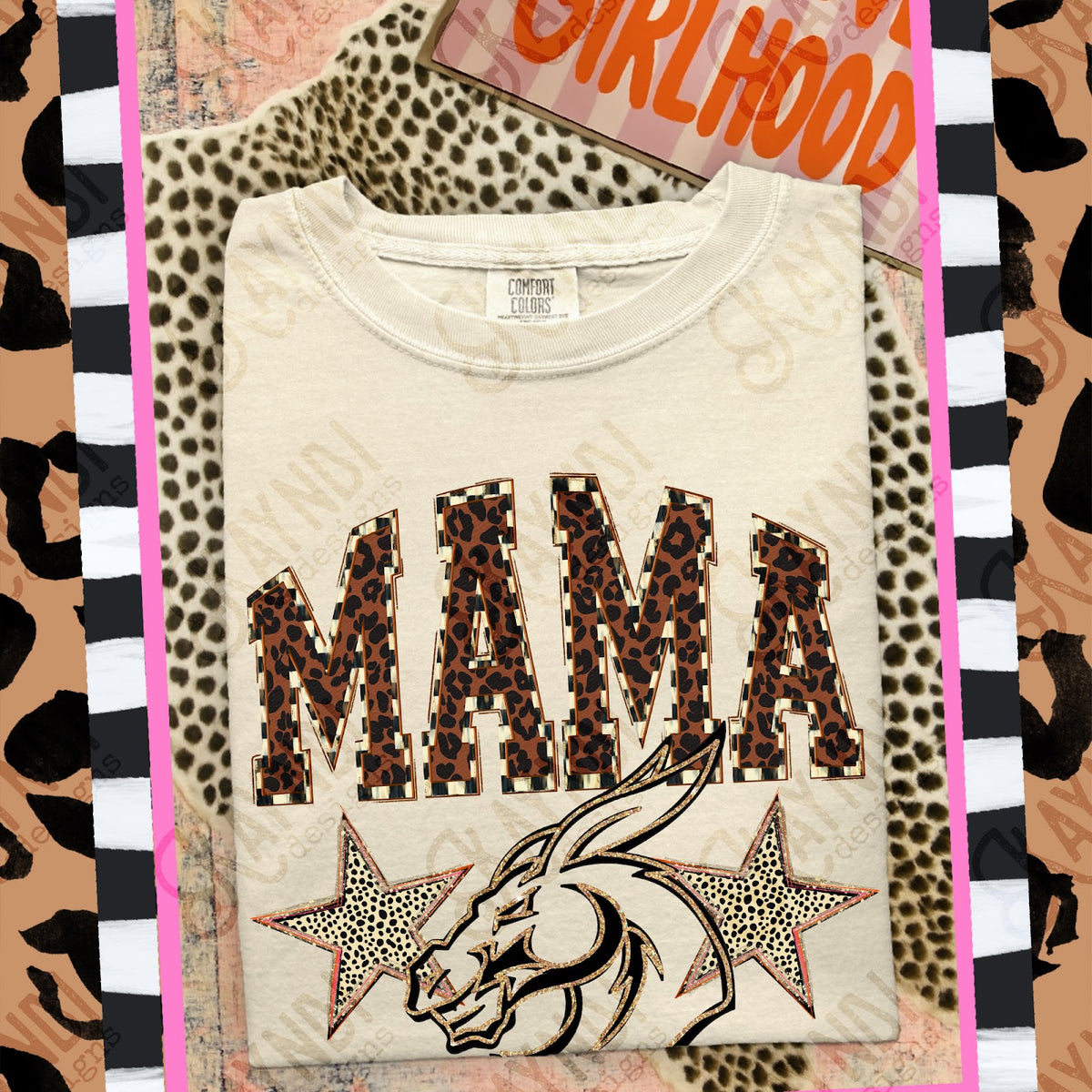 MAMA Jack Mules Top design mockup