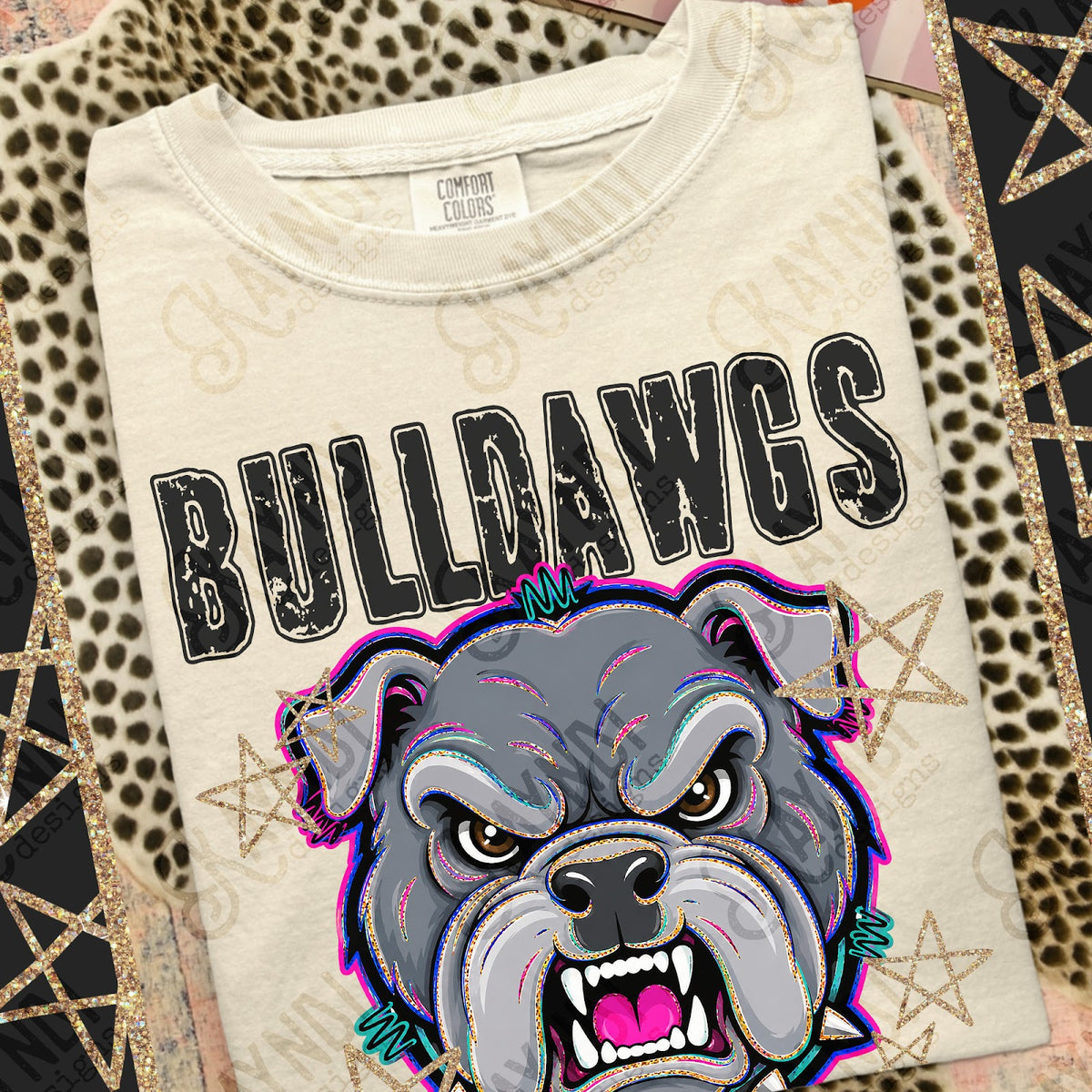 Grunge Varsity Bulldawgs 7 Top