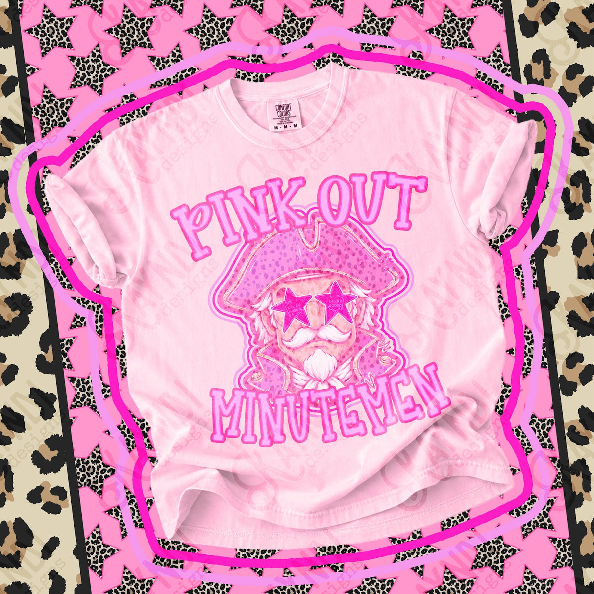 Pink Out Minutemen 2 Top design mockup