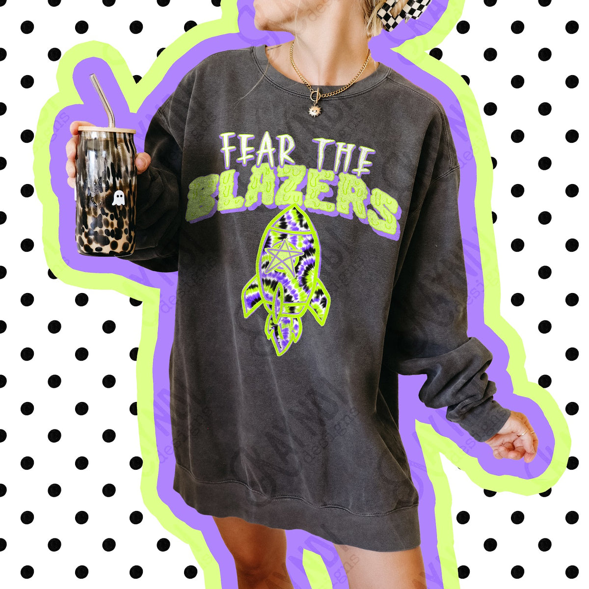 Fear the Blazers 2 Top apparel mockup