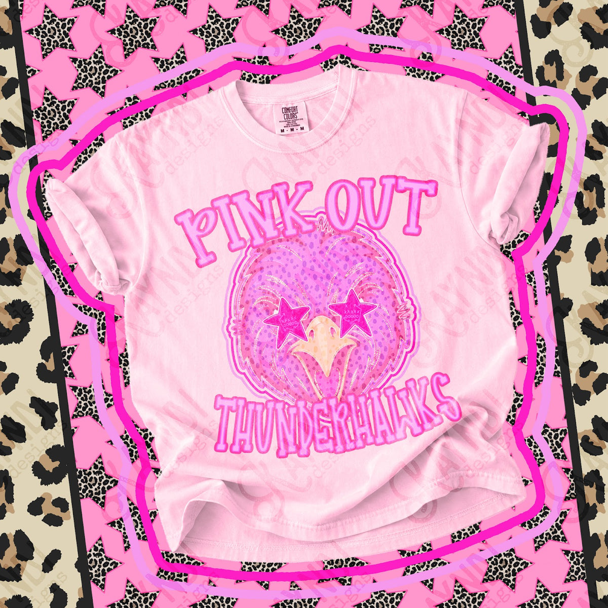 Pink Out Thunderhawks 2 Top design mockup