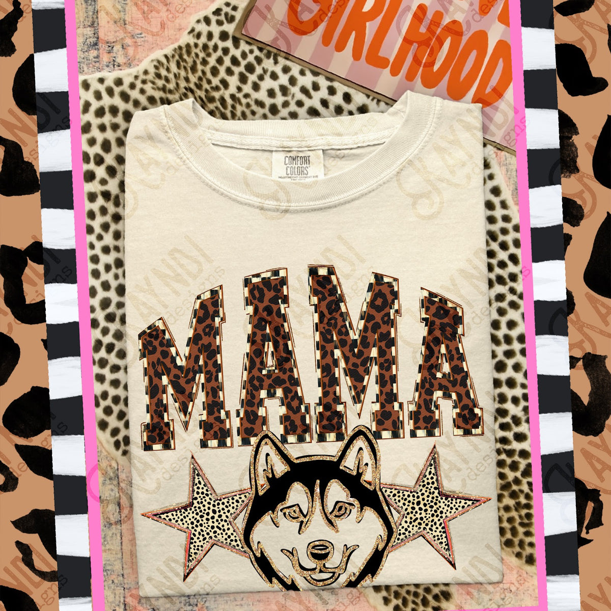 MAMA Huskies Top design mockup