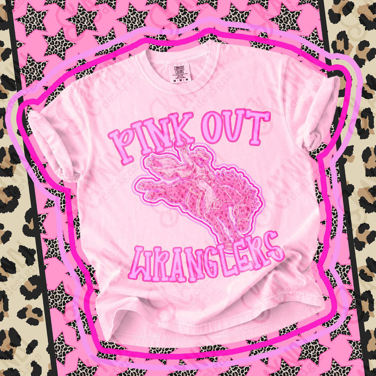 Pink Out Wranglers 2 Top design mockup