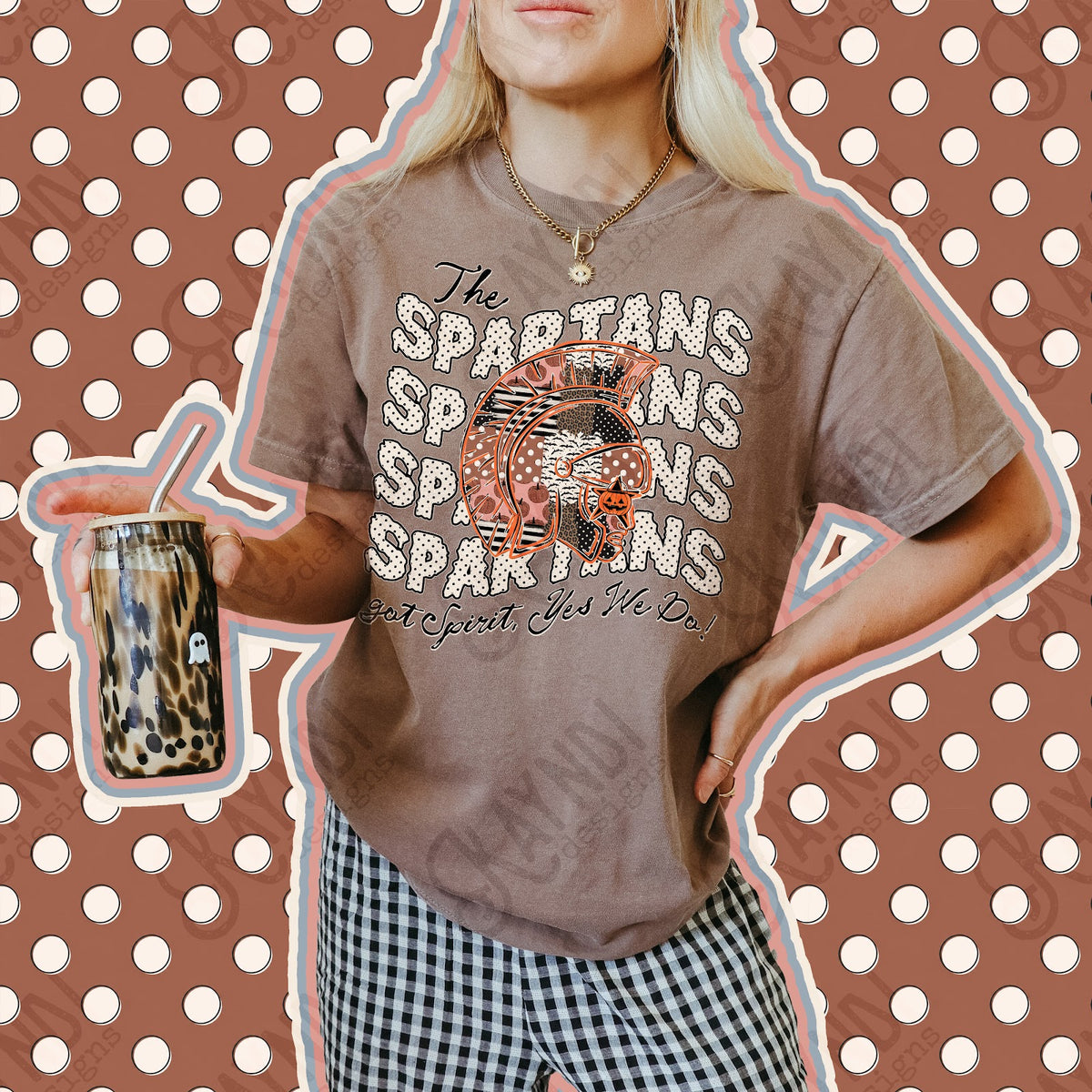 Patchwork Pumpkin Spirit Spartans Top
