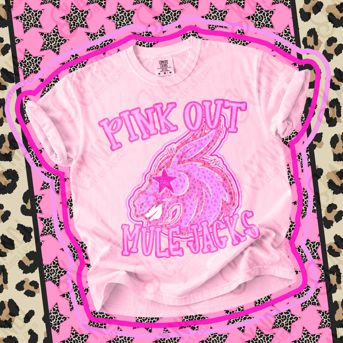 Pink Out Mule Jacks Top design mockup