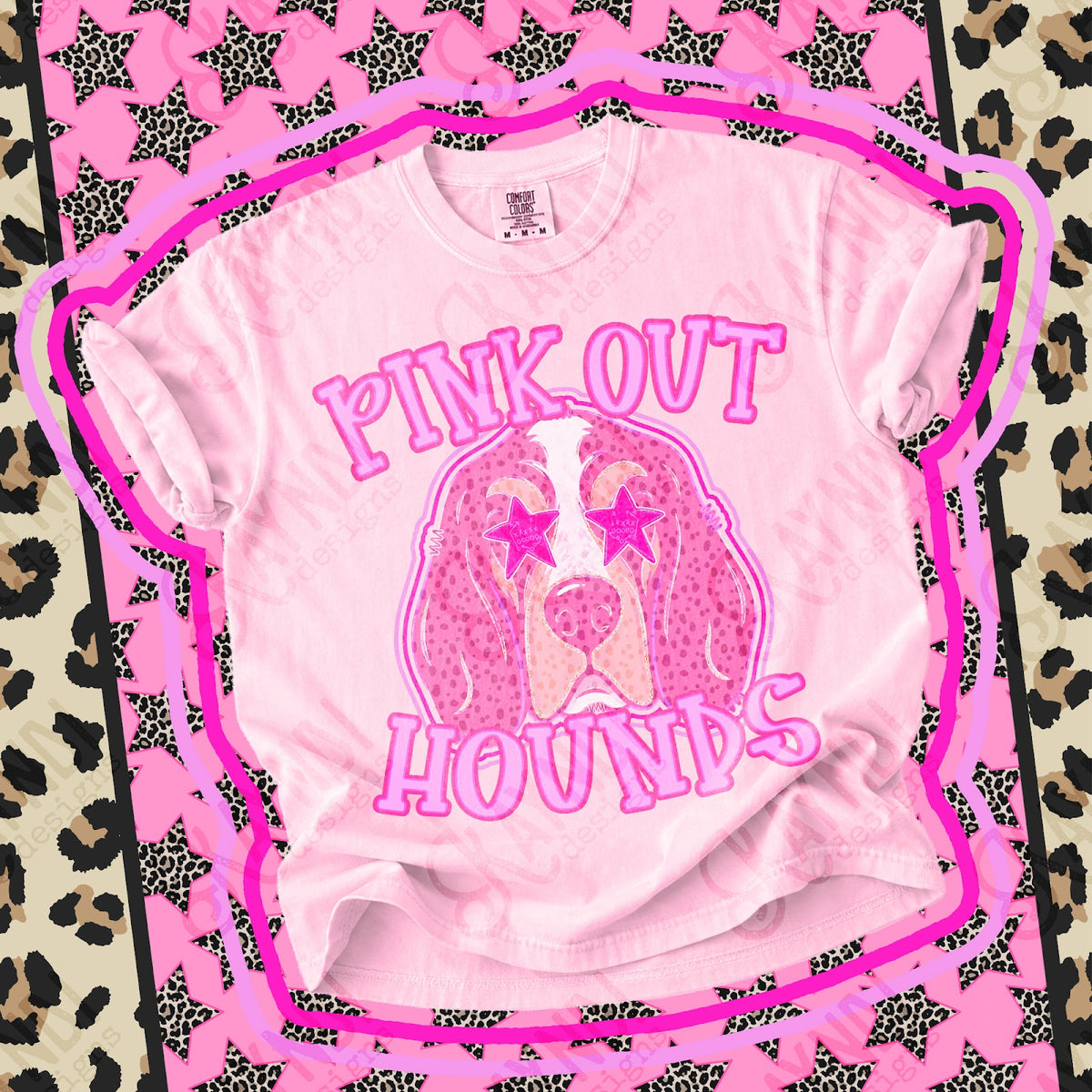 Pink Out Hounds 2 Top design mockup