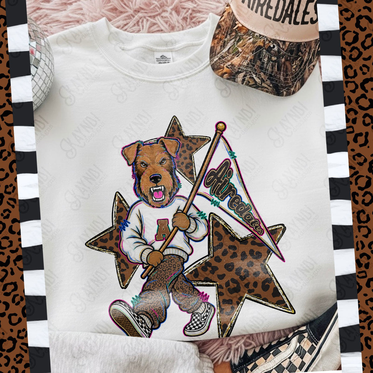Leopard Sweats Airedales Top