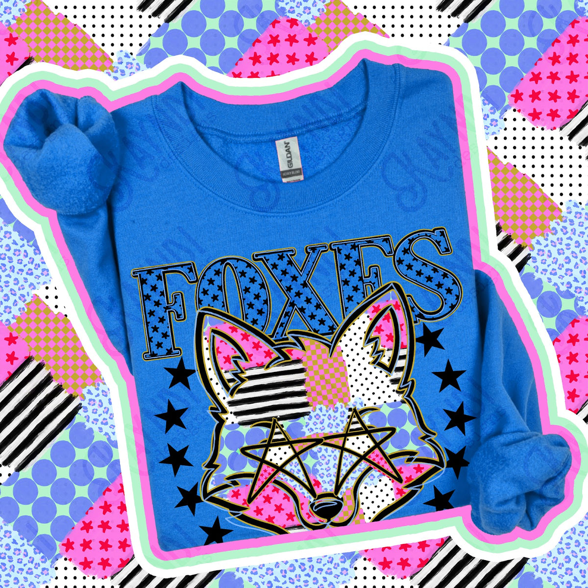 Patchwork Varisty Stars Foxes 3 Top