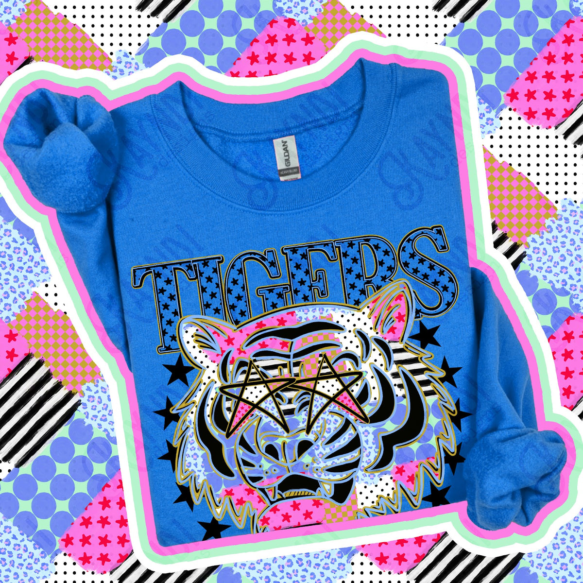 Patchwork Varisty Stars Tigers 2 Top