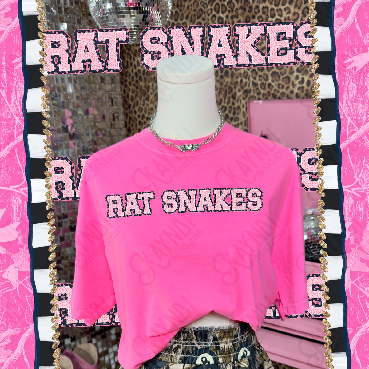 Varsity Stars Rat Snakes TropCowg CC Neon Pink Top