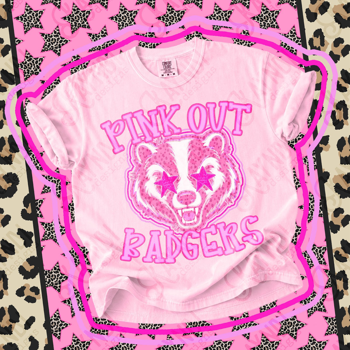 Pink Out Badgers Top design mockup