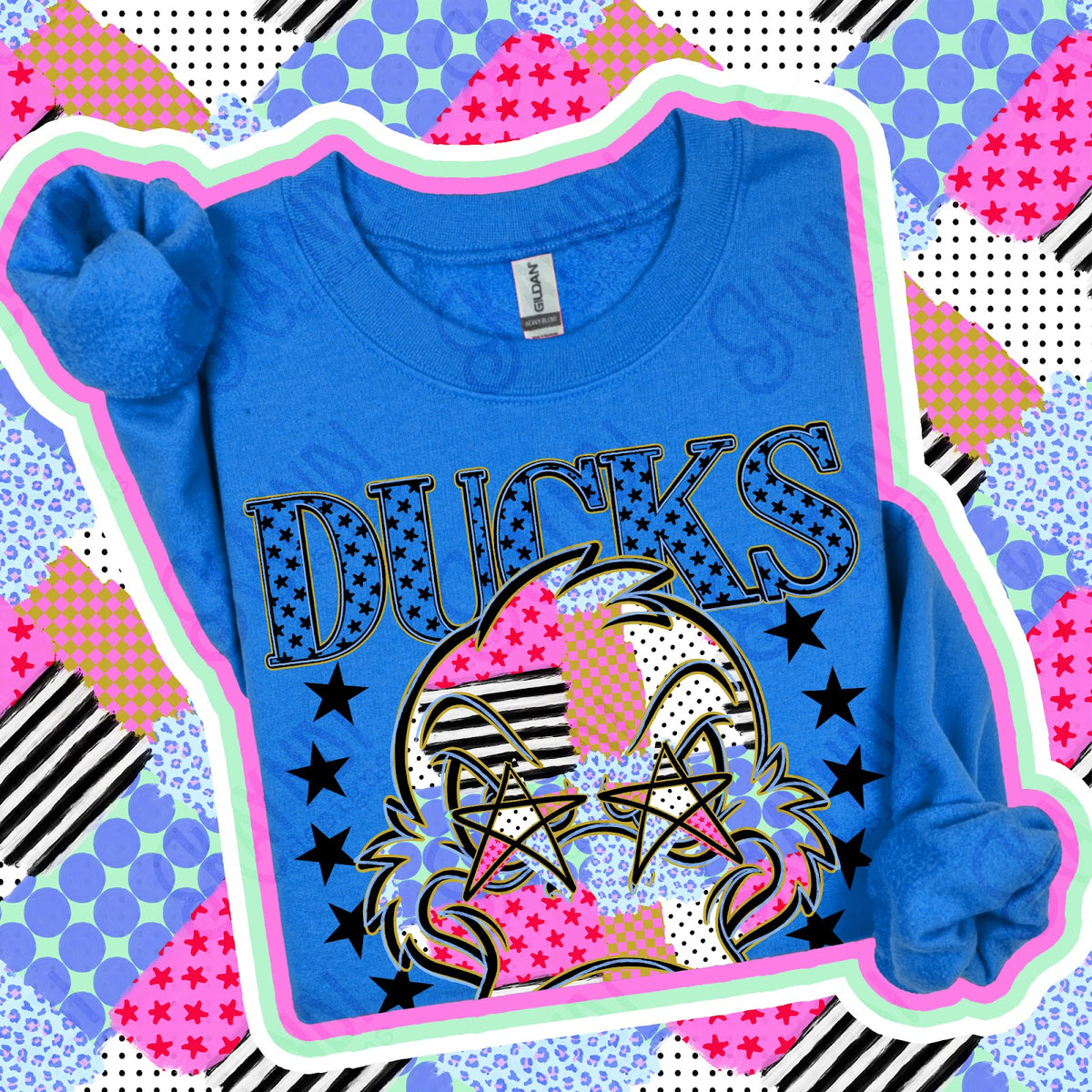 Patchwork Varisty Stars Ducks Top