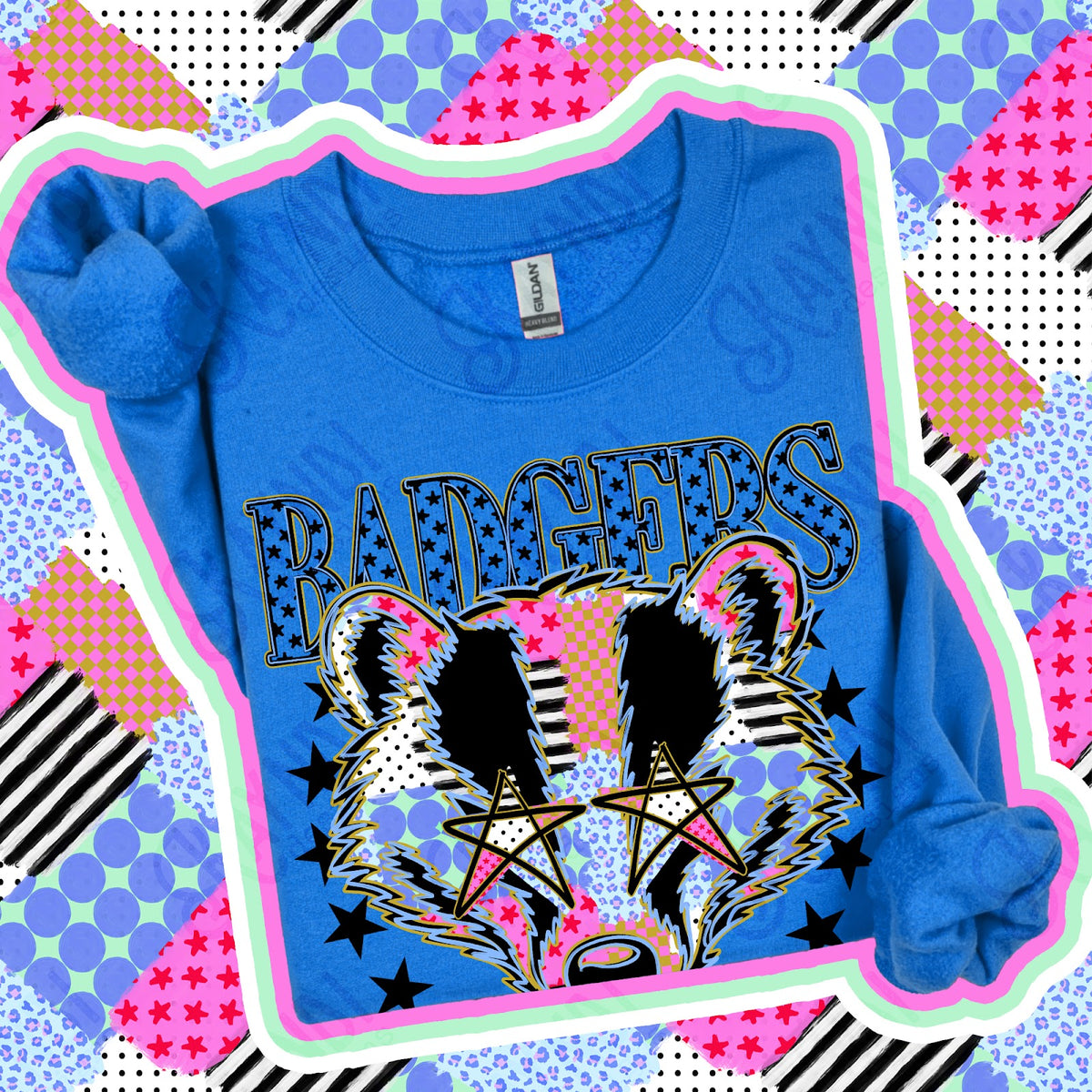 Patchwork Varisty Stars Badgers Top