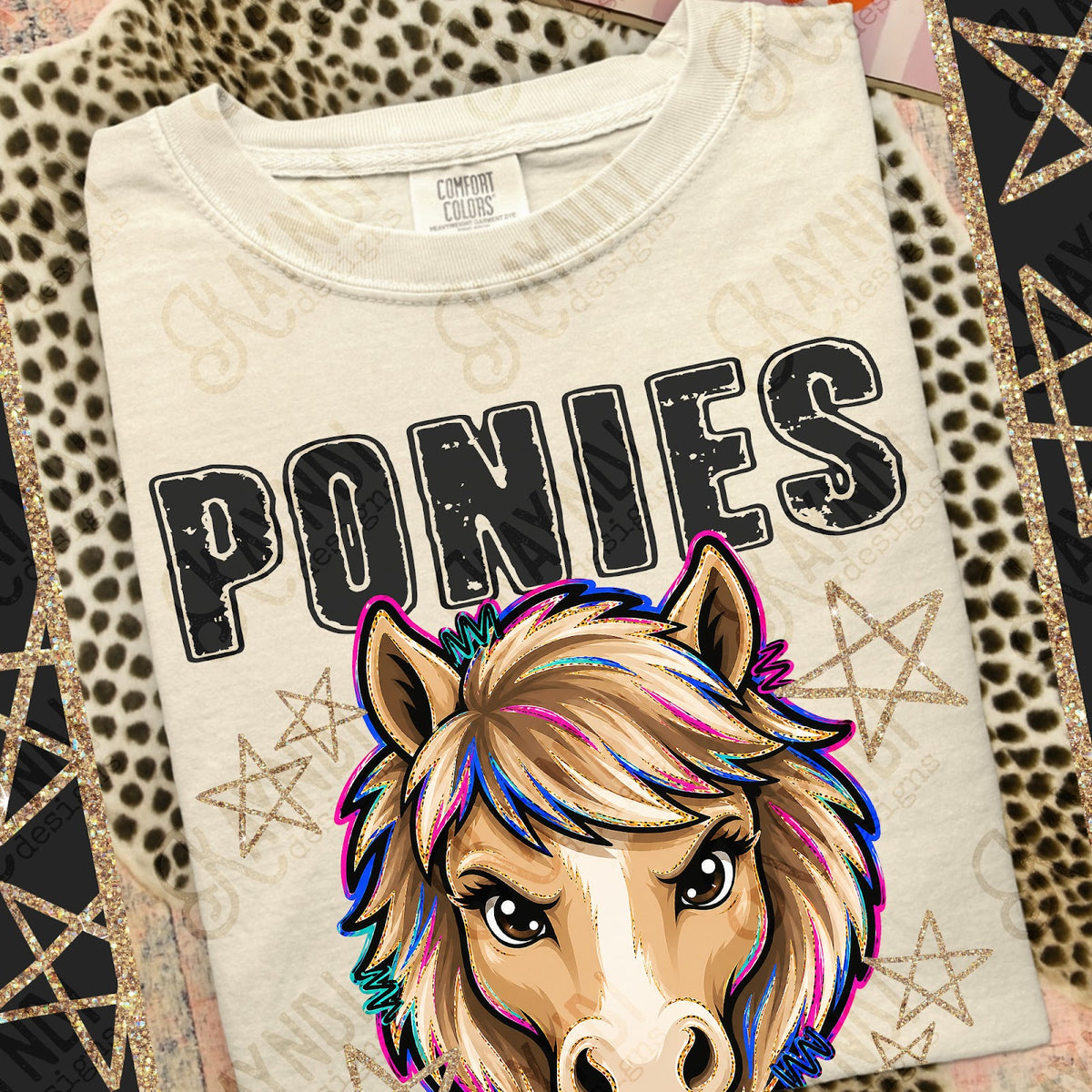 Grunge Varsity Ponies Top