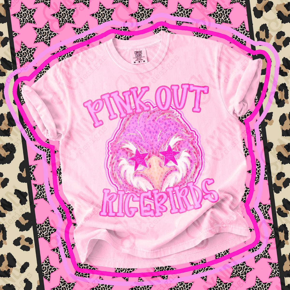 Pink Out Ricebirds Top design mockup