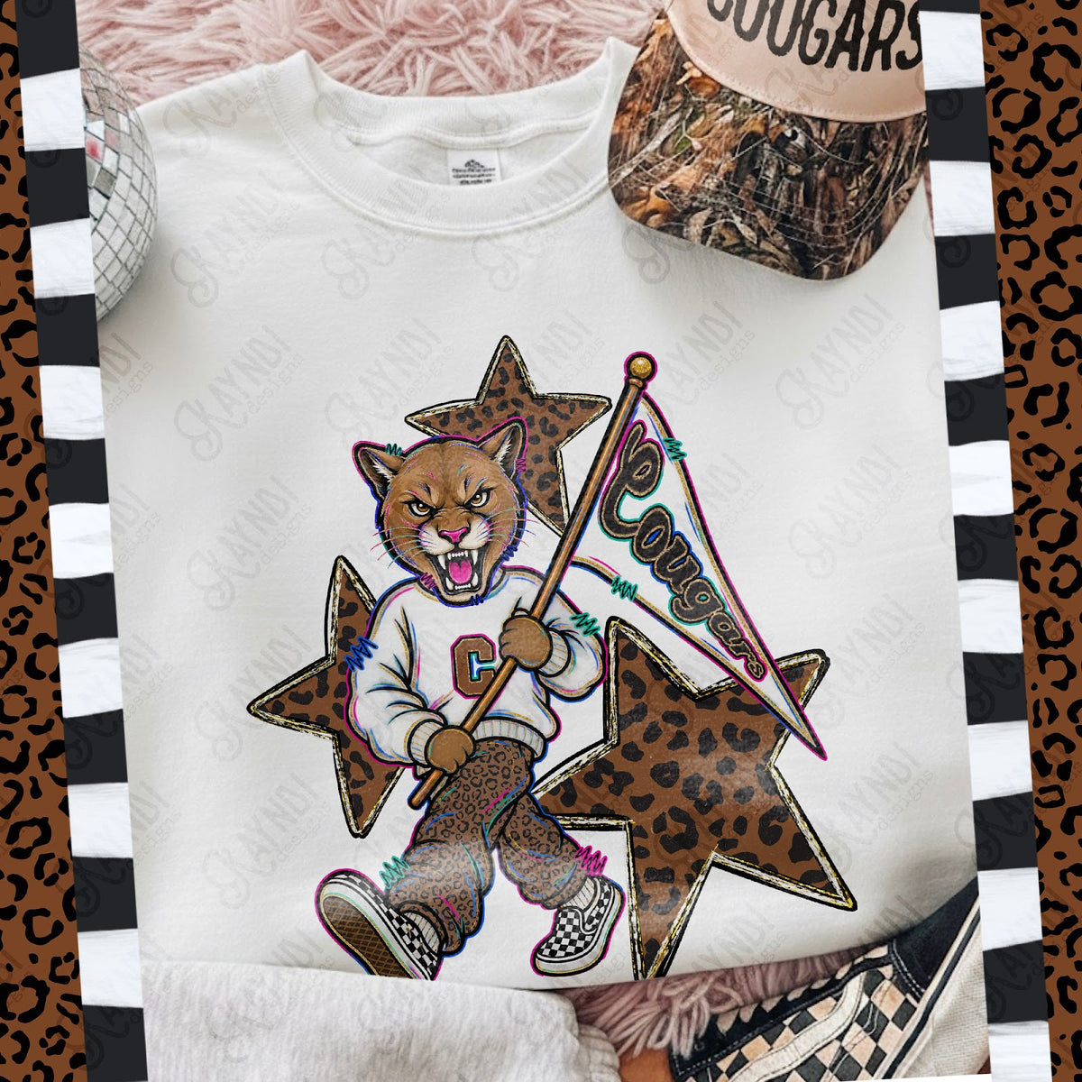 Leopard Sweats Cougars Top