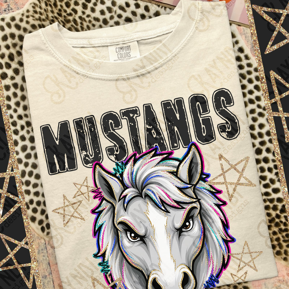 Grunge Varsity Mustangs Top