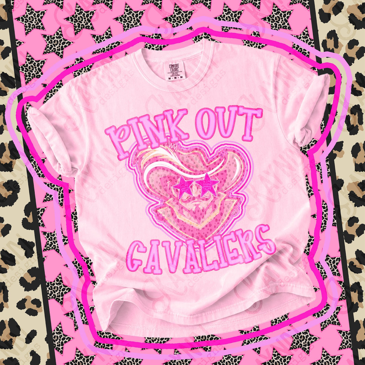 Pink Out Cavaliers Top design mockup
