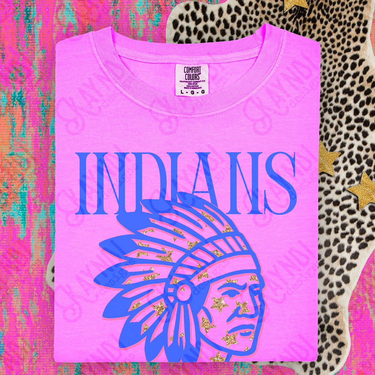 Glitter Star Mascots Indians Top