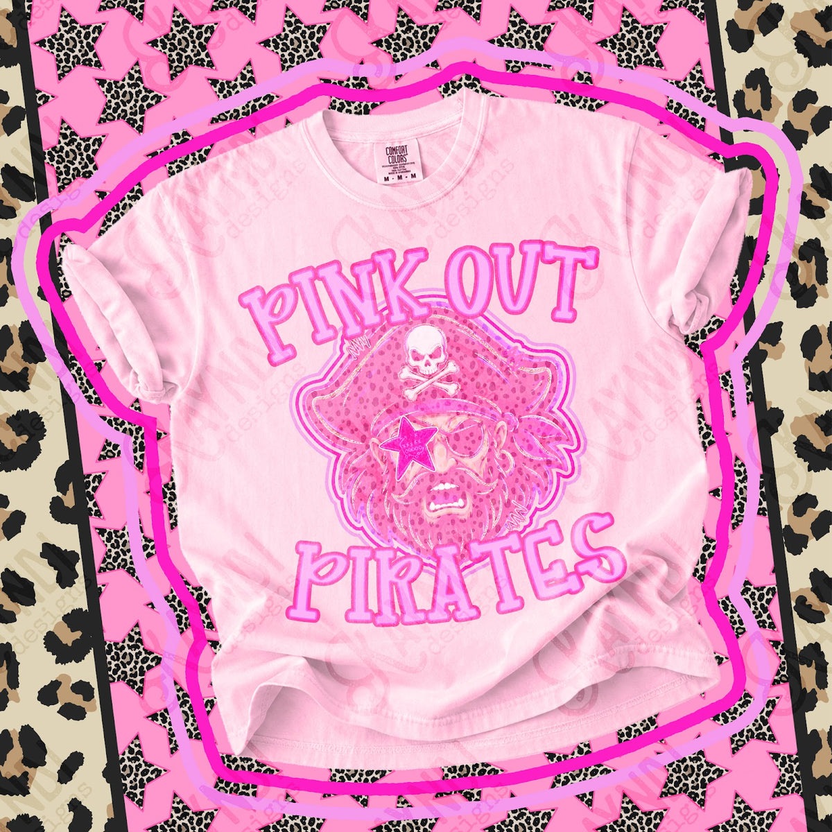Pink Out Pirates Top design mockup