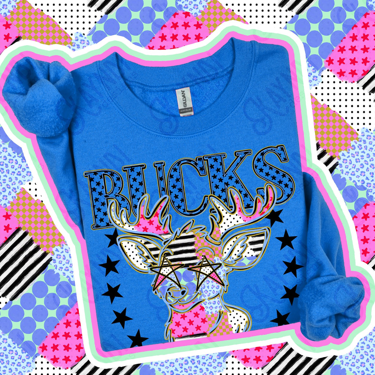 Patchwork Varisty Stars Bucks Top
